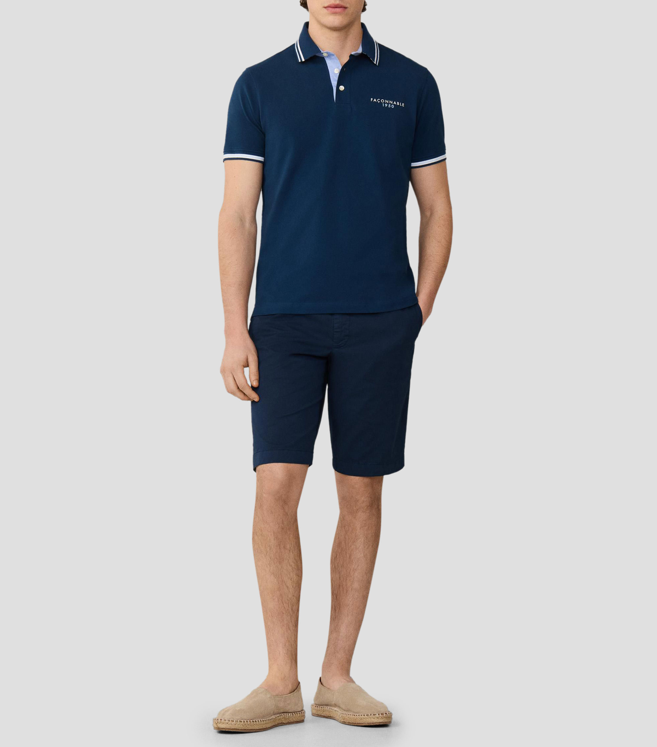 Playera tipo polo lisa manga corta lisa Hombre